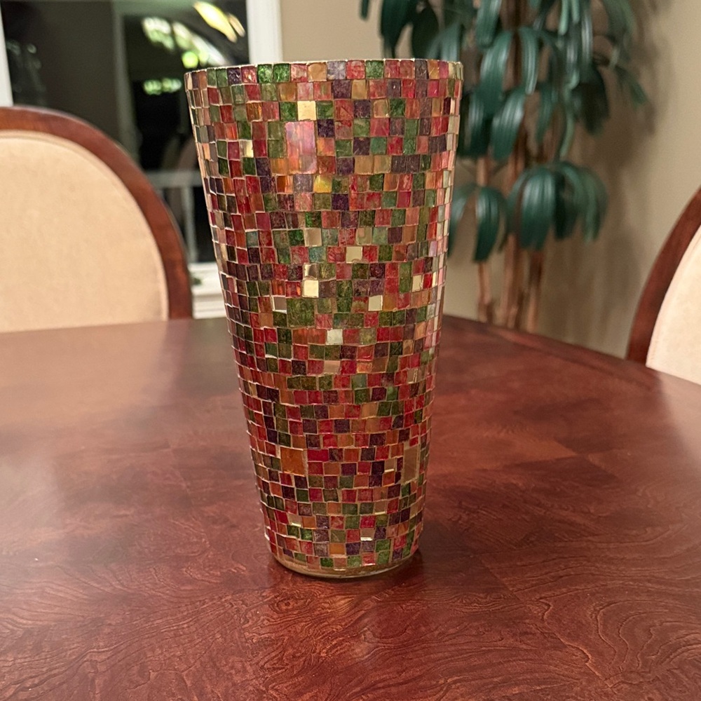 Source Unknown Multicolor Mosaic Vase